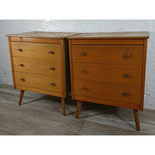 169 - A pair of mid 20th century beech chest of drawers - approx. 74cm high x 59cm wide x 44cm deep