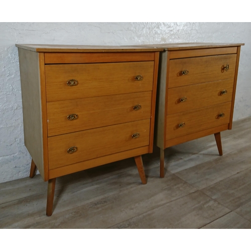 169 - A pair of mid 20th century beech chest of drawers - approx. 74cm high x 59cm wide x 44cm deep