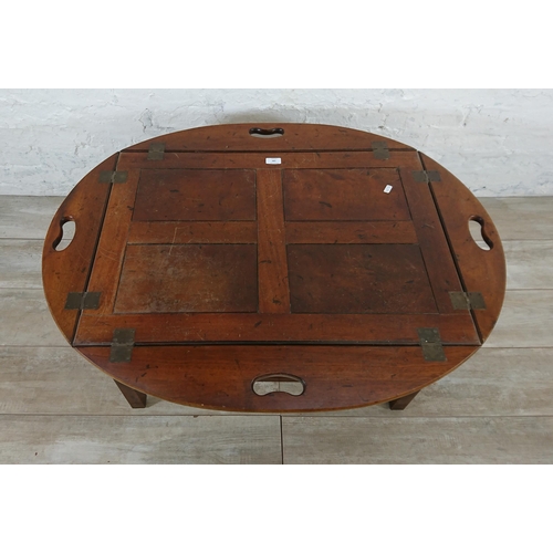 189 - A Georgian style mahogany butlers tray on stand - approx. 59cm high x 79cm wide x 56cm deep