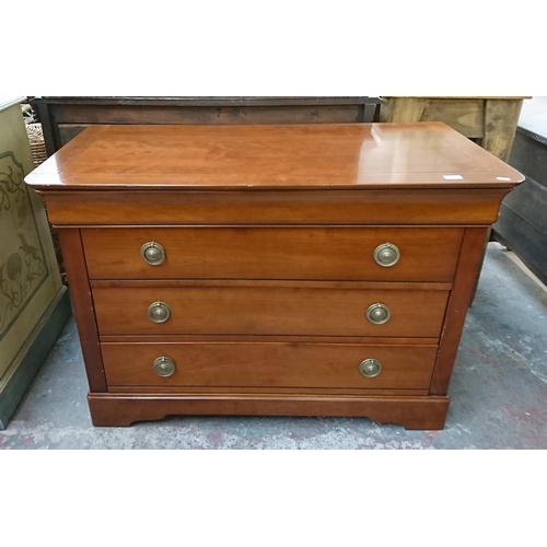 193 - A cherry wood chest of drawers - approx. 84cm high x 118cm wide x 55cm deep