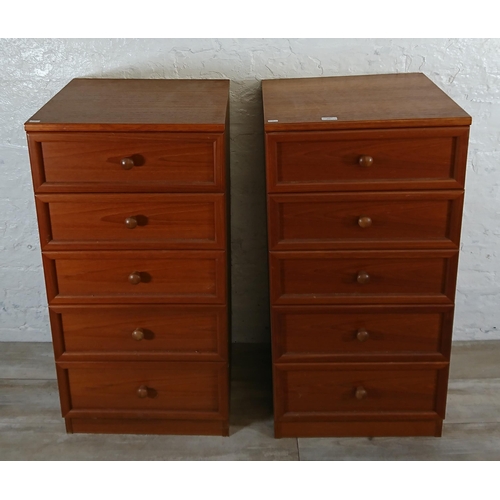 201 - A pair of G Plan teak chests of drawers - approx. 104cm high x 50cm wide x 46cm deep