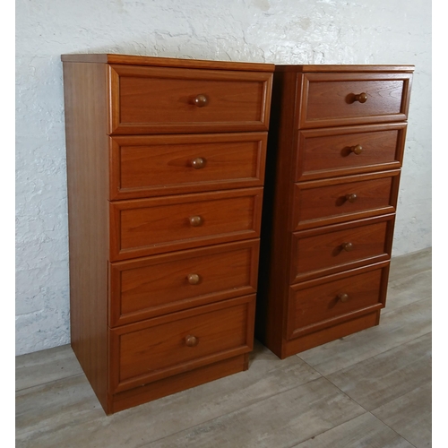 201 - A pair of G Plan teak chests of drawers - approx. 104cm high x 50cm wide x 46cm deep