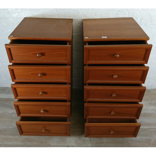 201 - A pair of G Plan teak chests of drawers - approx. 104cm high x 50cm wide x 46cm deep