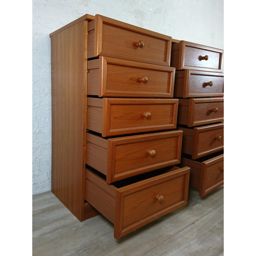 201 - A pair of G Plan teak chests of drawers - approx. 104cm high x 50cm wide x 46cm deep