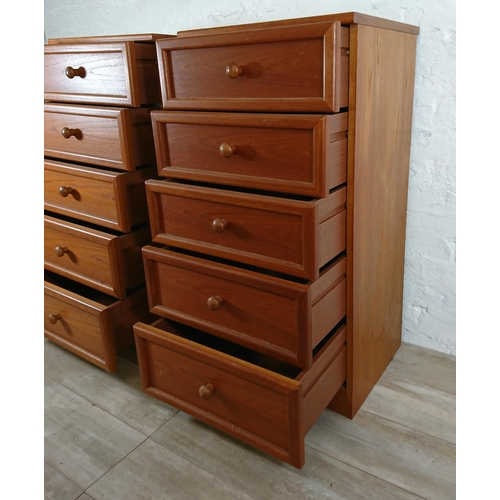 201 - A pair of G Plan teak chests of drawers - approx. 104cm high x 50cm wide x 46cm deep