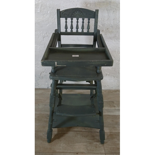 215 - An Edwardian grey painted metamorphic child's highchair