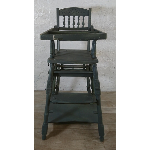 215 - An Edwardian grey painted metamorphic child's highchair