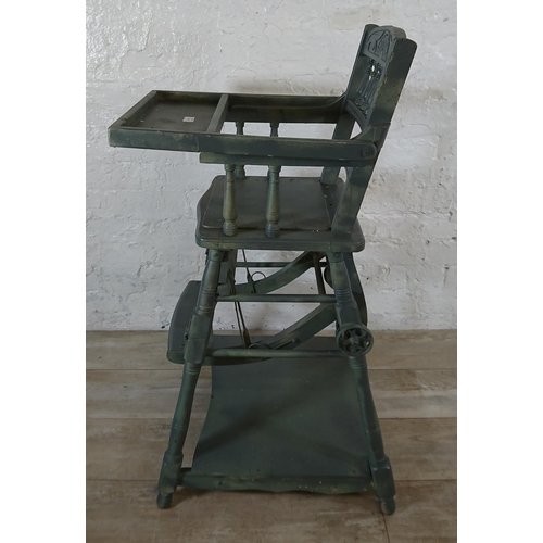 215 - An Edwardian grey painted metamorphic child's highchair