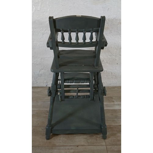 215 - An Edwardian grey painted metamorphic child's highchair