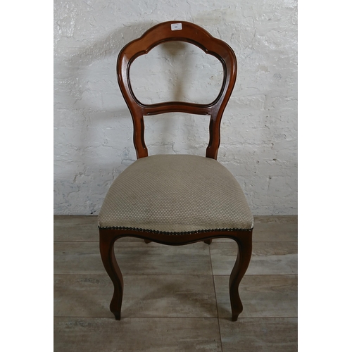 229 - Four Victorian style beech balloon back dining chairs