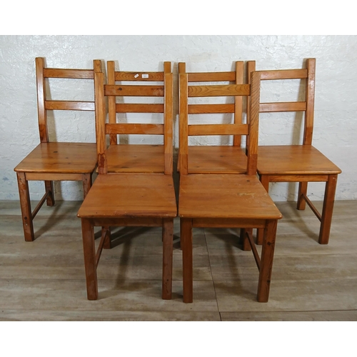 230 - Six pine dining chairs