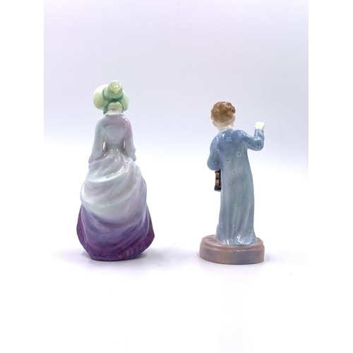 329 - Three Royal Doulton figurines, Wee Willie Winkie HN2050, Gretchen HN1397 and Marigold HN1447