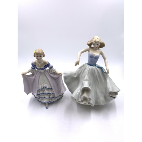 351 - Two Royal Doulton Reflections figurines, Encore HN2751 and Gaiety HN3140