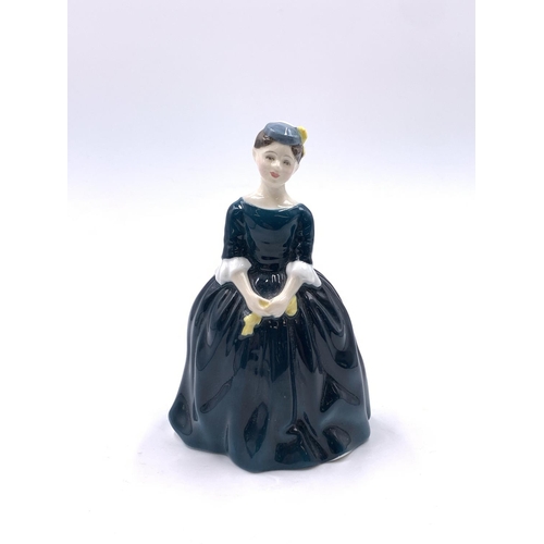 354 - Five ceramic figurines, two Elegance titled Edwina and Georgiana and three Royal Doulton, Cherie HN2... 