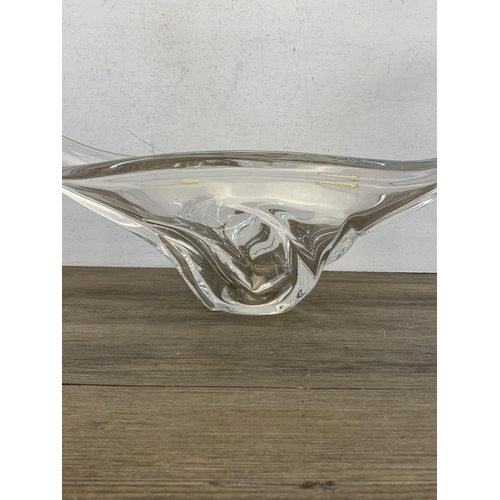 366 - A French Art Vannes Crystal centerpiece bowl - approx. 27cm high x 78cm wide