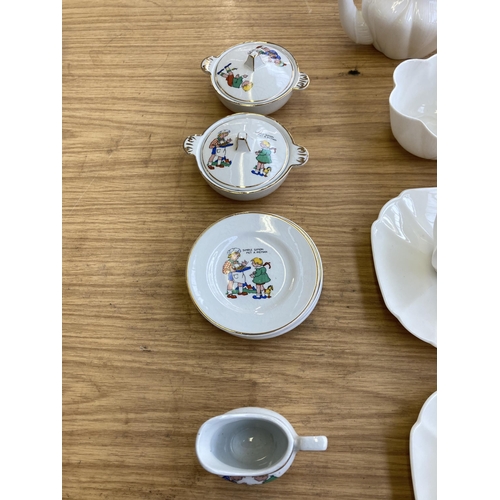 372 - Two ceramic part tea sets, one Shelley Rd 272101 and one nursery rhyme themed