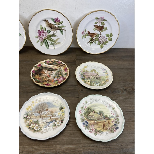 377 - Twelve ceramic collector's plates, four Royal Albert Cottage Garden Year Series, two Royal Albert Ch... 