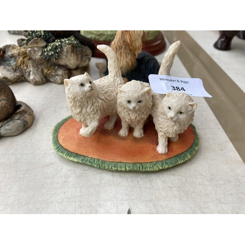 384 - Eight Border Fine Arts resin figurines to include Young Farmers A4063 Puppy Training, Beachcombers C... 