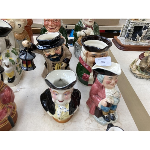 385 - Twenty three ceramic character and Toby jugs to include Wood Potters of Burslem, Royal Doulton, Besw... 