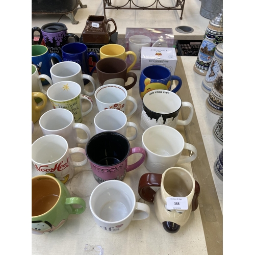 388 - A collection of ceramic mugs to include Cadburys chocolate, Numatic Henry, The Simpsons, Wallace & G... 