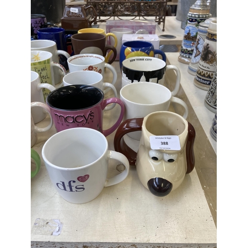 388 - A collection of ceramic mugs to include Cadburys chocolate, Numatic Henry, The Simpsons, Wallace & G... 