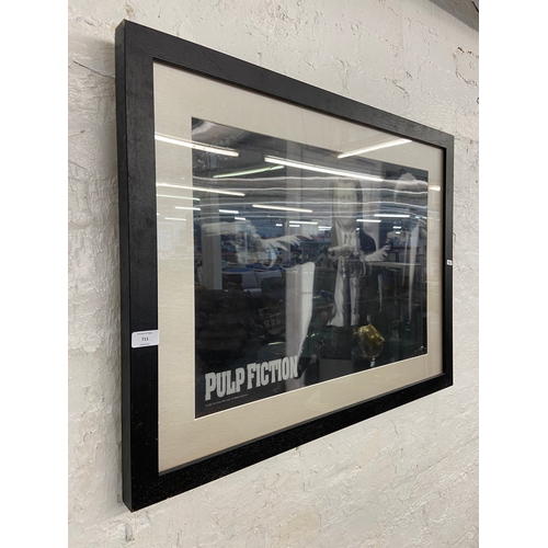 711 - A framed Pulp Fiction 3D print featuring Vincent (John Travolta) and Jules (Samuel L. Jackson), Mira... 