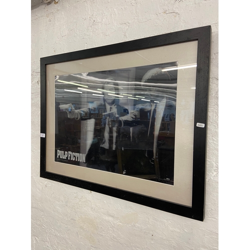 711 - A framed Pulp Fiction 3D print featuring Vincent (John Travolta) and Jules (Samuel L. Jackson), Mira... 