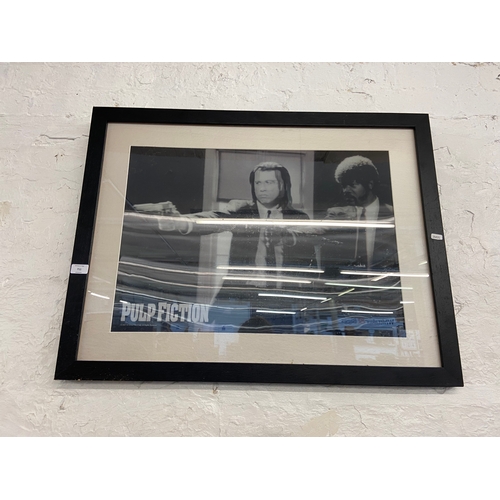 711 - A framed Pulp Fiction 3D print featuring Vincent (John Travolta) and Jules (Samuel L. Jackson), Mira... 