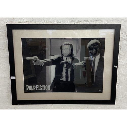 711 - A framed Pulp Fiction 3D print featuring Vincent (John Travolta) and Jules (Samuel L. Jackson), Mira... 