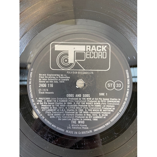 717 - Two LP vinyl records by The Who, 'Odds & Sods' 1974 pressing (2406 116) with die-cut and braille sle... 