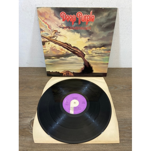 738 - An LP storage case containing six LP vinyl records by Deep Purple, two copies of 'Fireball' (SHVL 79... 