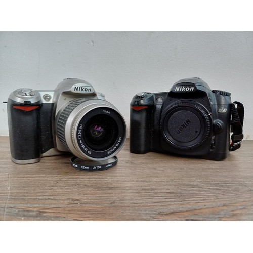 646 - Two Nikon D50 6.1mp DSLR cameras, one body and one fitted with Nikkor AF-S DX ED 18-55mm 1:3.5-5.6G ... 