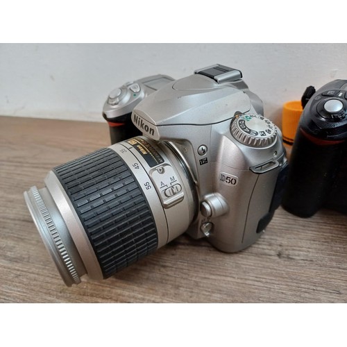 646 - Two Nikon D50 6.1mp DSLR cameras, one body and one fitted with Nikkor AF-S DX ED 18-55mm 1:3.5-5.6G ... 