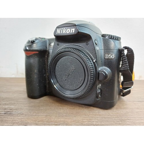 646 - Two Nikon D50 6.1mp DSLR cameras, one body and one fitted with Nikkor AF-S DX ED 18-55mm 1:3.5-5.6G ... 