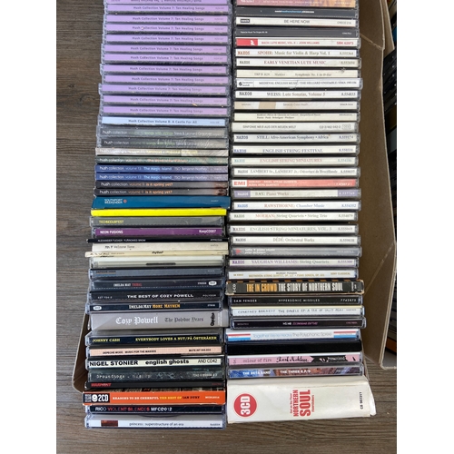 741 - Two boxes containing CDs by a variety of artists and bands to include The Prodigy, Oasis, Blur, R.E.... 