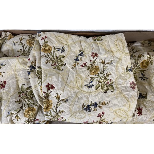 196 - Four boxes containing embroidered fabric