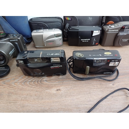 668 - A collection of Olympus cameras to include AF-10 Mini, Trip XB3 Big Finder, Superzoom 700BF, Trip AF... 