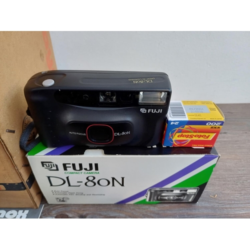 687 - Eight items to include boxed Fuji DL-80N compact 35mm camera, boxed Raynox RS-3000 editor viewer, GA... 