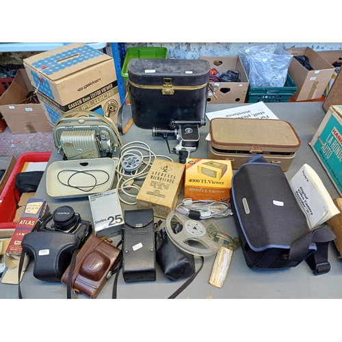 694 - A collection of items to include Sony Mini DV camcorder, Leitz Prado 150 slide projector, Zeiss Ikon... 