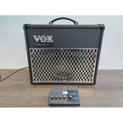 725 - Two items, one Vox Valvetronix AD15VT two-channel modelling guitar amplifier with built in effects a... 