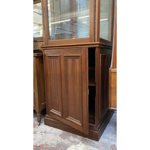 20 - A mahogany display cabinet - approx. 210cm high x 73cm wide x 70cm deep