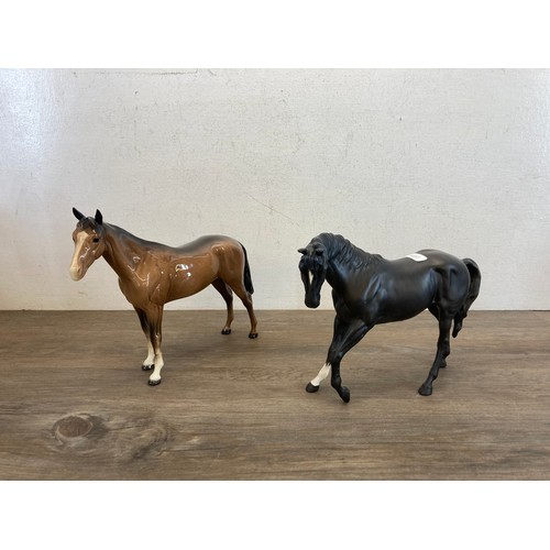 383 - Nine ceramic horse figurines to include five Beswick, one Royal Doulton etc.