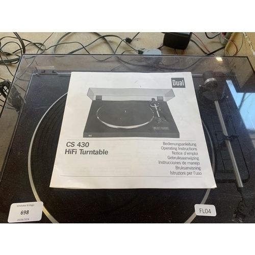 754 - A Dual CS430 two-speed turntable with instruction manual