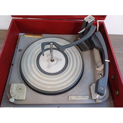 746 - A vintage Audition portable record player fitted with BSR Monarch four-speed auto-changer turntable ... 