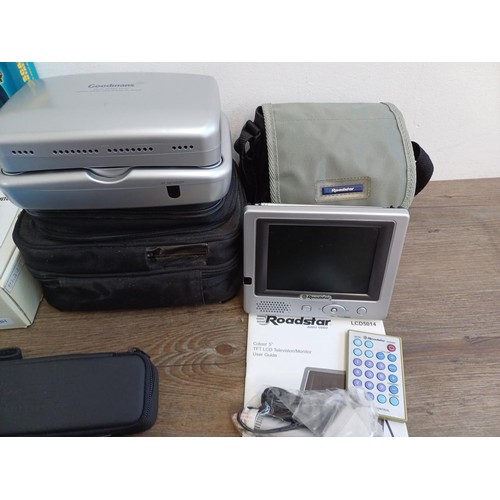 753 - Seven items to include boxed Now TV streaming device, cased Roadstar 5