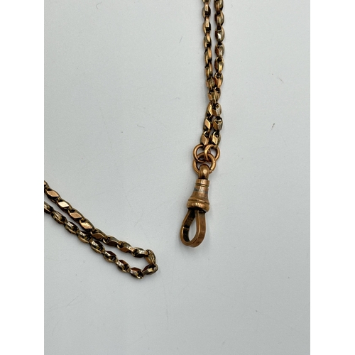 2178 - An antique yellow metal muff chain - approx. gross weight 21g