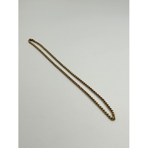 2196 - A hallmarked 9ct gold chain necklace - approx. gross weight 7.4g and approx. 53cm long