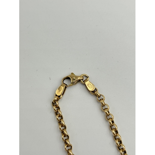 2196 - A hallmarked 9ct gold chain necklace - approx. gross weight 7.4g and approx. 53cm long