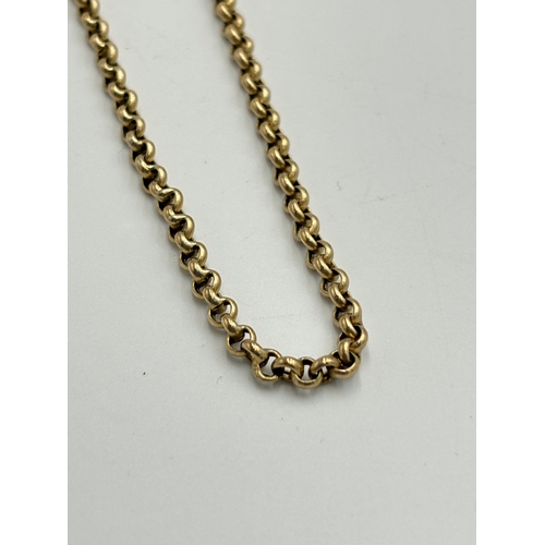 2196 - A hallmarked 9ct gold chain necklace - approx. gross weight 7.4g and approx. 53cm long