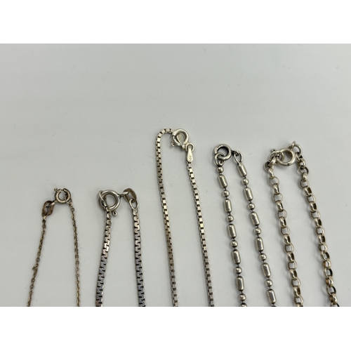 2207 - Eleven .925 silver chain necklaces - approx. gross weight 70g